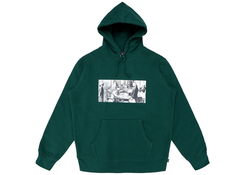 Supreme Mike Kelley Franklin Signing the Treat of Alliance with French Officials Hooded Sweatshirt Dark Green