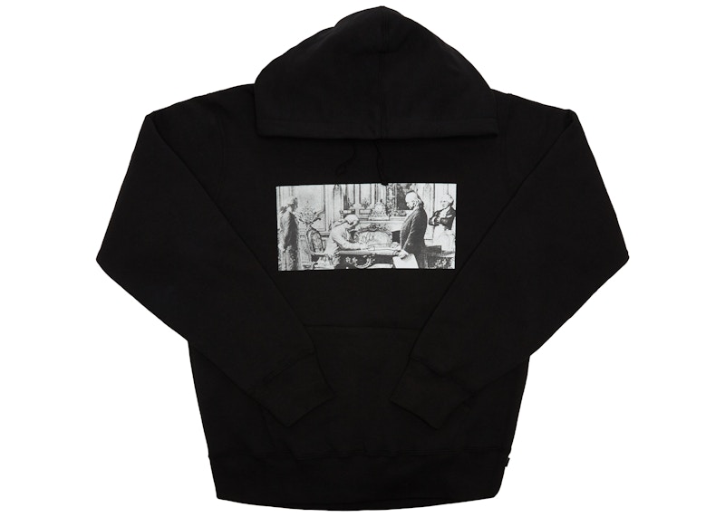 Supreme Mike Kelley Franklin Signing the Treat of Alliance with French Officials Hooded Sweatshirt Black