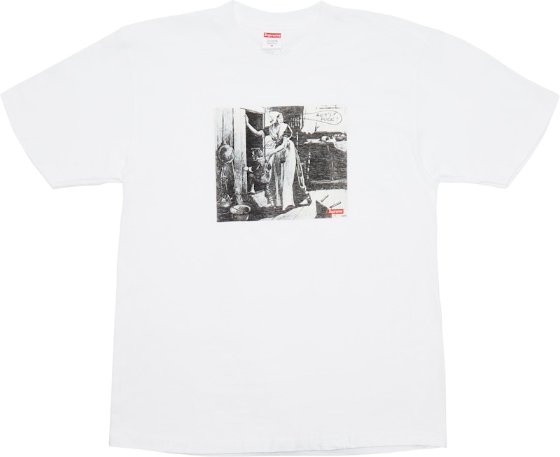 Buy Supreme Mike Kelley Kaos Putih "Hiding From Indians"
