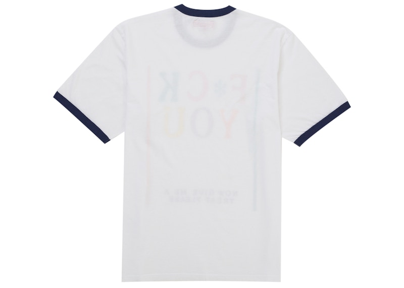 Order Supreme Mike Kelley Camiseta Ringer Blanca