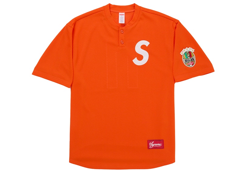 Supreme Milan Shop S Logo Baseball Henley Orange