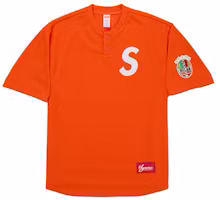 Supreme Milan Shop S Logo Baseball Henley Orange Supreme Milan Shop S Logo Baseball Henley Orange