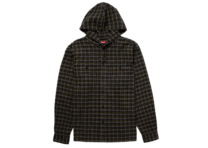 Supreme Mini Plaid Hooded Shirt Black
