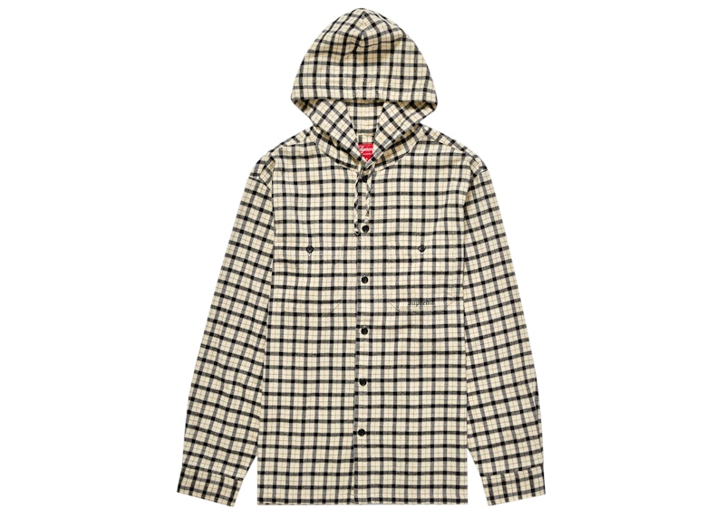 Supreme Mini Plaid Hooded Shirt White