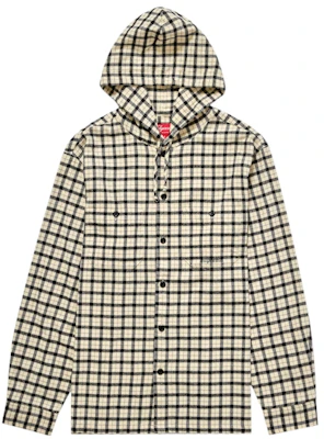 Supreme Mini Plaid Hooded Shirt White Buy Supreme Mini Plaid Hooded Shirt White