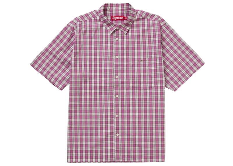 Supreme Mini Plaid S/S Shirt Pink