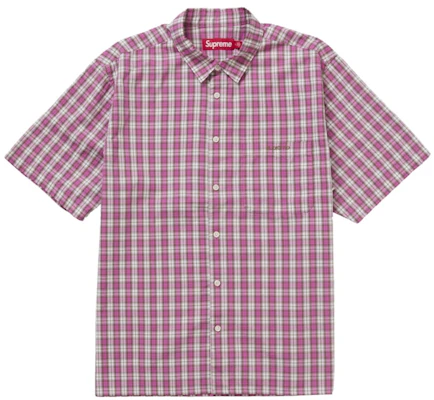 Supreme Mini Plaid Baju Kemeja Lengan Pendek Pink Buy Supreme Mini Plaid Baju Kemeja Lengan Pendek Pink