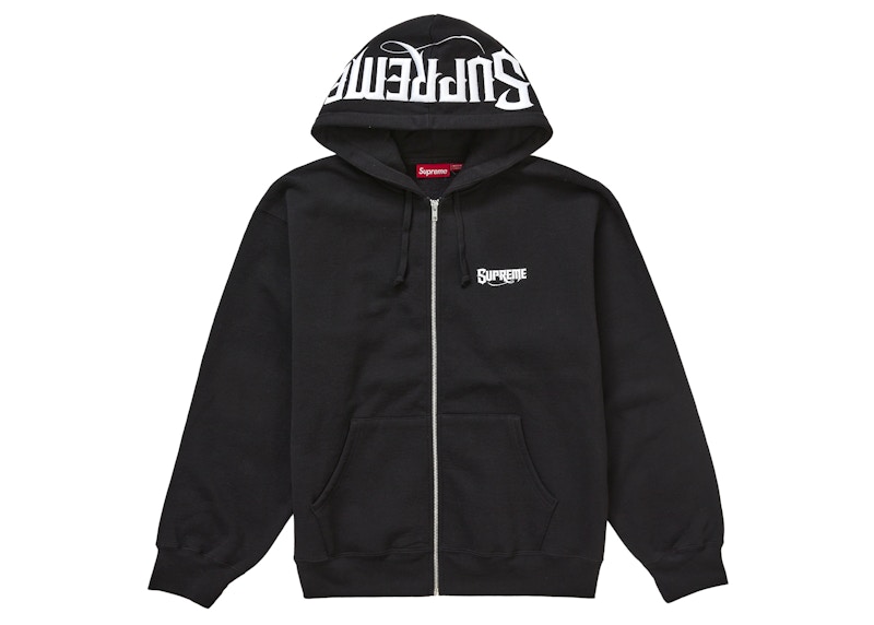 Supreme Mister Cartoon Zip Up Hooded Sweatshirt Black