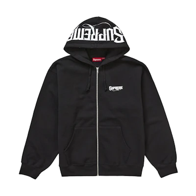 Supreme Mister Cartoon Zip Up Hooded Sweatshirt Black