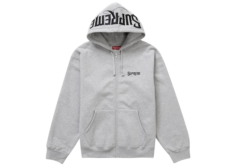 Supreme Mister Cartoon Zip Up Hooded Sweatshirt Heather Grey
