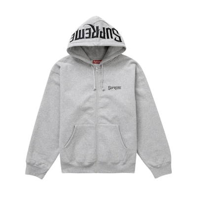 Supreme Mister Cartoon Zip Up Hooded Sweatshirt Heather Grey