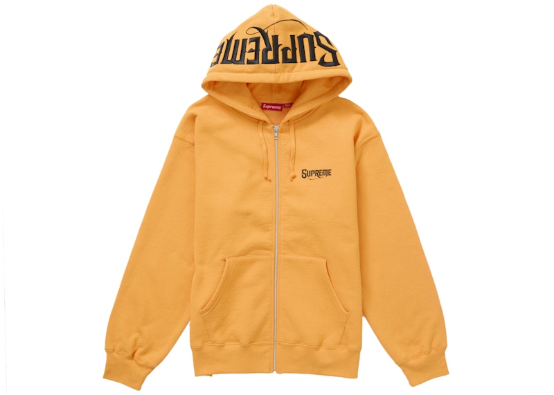 Supreme Mister Cartoon Zip Up Hooded Sweatshirt Tangerine