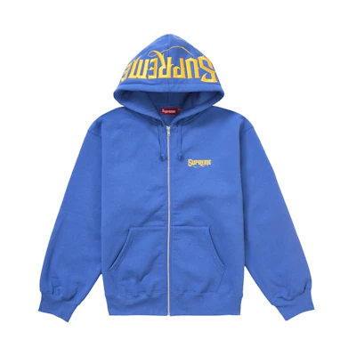 Supreme Mister Cartoon Zip Up Hooded Sweatshirt Washed Royal