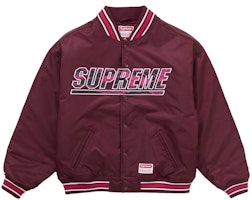 Supreme Mitchell & Ness Camo Logo Varsity Jacket Burgundy Supreme Mitchell & Ness Camo Logo Varsity Jacket Burgundy