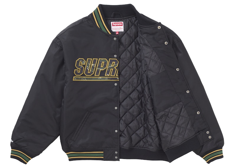 Order Supreme Mitchell & Ness 迷彩標誌棒球夾克 黑色