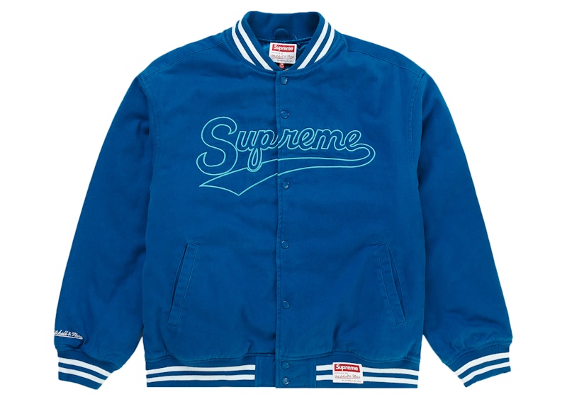 Supreme Mitchell & Ness Doughboy Twill Varsity Jacket Blue