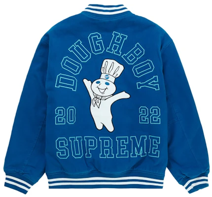 Supreme米歇尔尼斯Doughboy蓝色羊毛棒球夹克 Lookbook Supreme米歇尔尼斯Doughboy蓝色羊毛棒球夹克