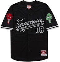 Supreme Mitchell & Ness Downtown Hell Baseball Jersey Black Supreme Mitchell & Ness Downtown Hell Baseball Jersey Black