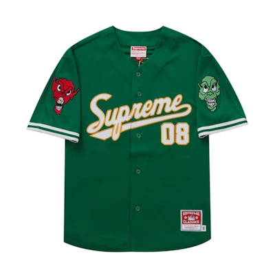 Supreme Mitchell & Ness Downtown Hell Baseball Jersey Green