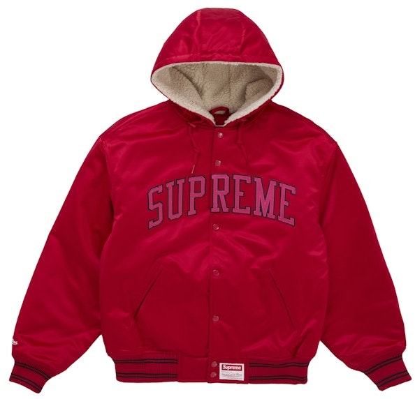supreme-mitchell-and-ness-lined-hooded-satin-varsity-jacket-red