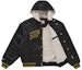 Order Supreme Mitchell & Ness Lined Hooded Satin Varsity Jacket Black