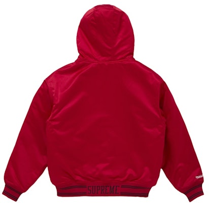 シュプリーム ミッチェル&ネス ラインフード サテン バーシティジャケット レッド Lookbook シュプリーム ミッチェル&ネス ラインフード サテン バーシティジャケット レッド
