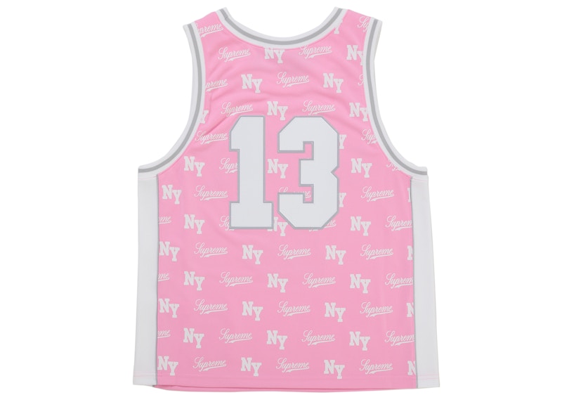 Order Supreme Mitchell & Ness 字母篮球背心粉色