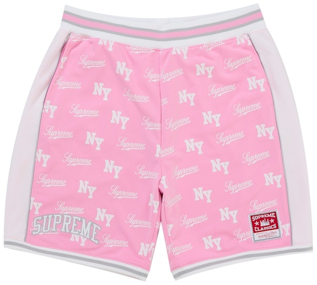 supreme-mitchell-and-ness-monogram-basketball-short-pink