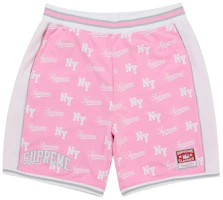 Supreme Mitchell & Ness Monogram Basketball Short Pink Supreme Mitchell & Ness Monogram Basketball Short Pink
