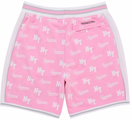 Shorts de Baloncesto Rosa Supreme Mitchell & Ness Monograma Order Shorts de Baloncesto Rosa Supreme Mitchell & Ness Monograma