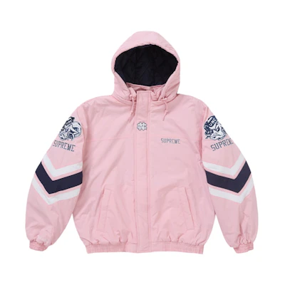 Supreme Mitchell & Ness NCAA Hooded Stadium Jacket Pink