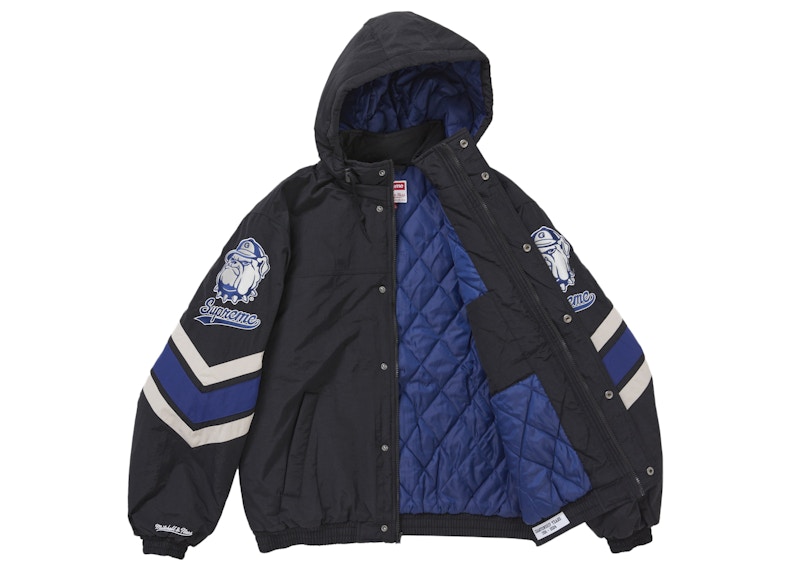 Order Supreme Mitchell & Ness NCAA 黑色連帽運動場外套