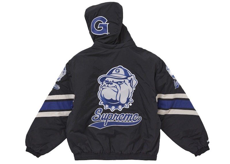 Lookbook Supreme Mitchell & Ness NCAA 黑色連帽運動場外套