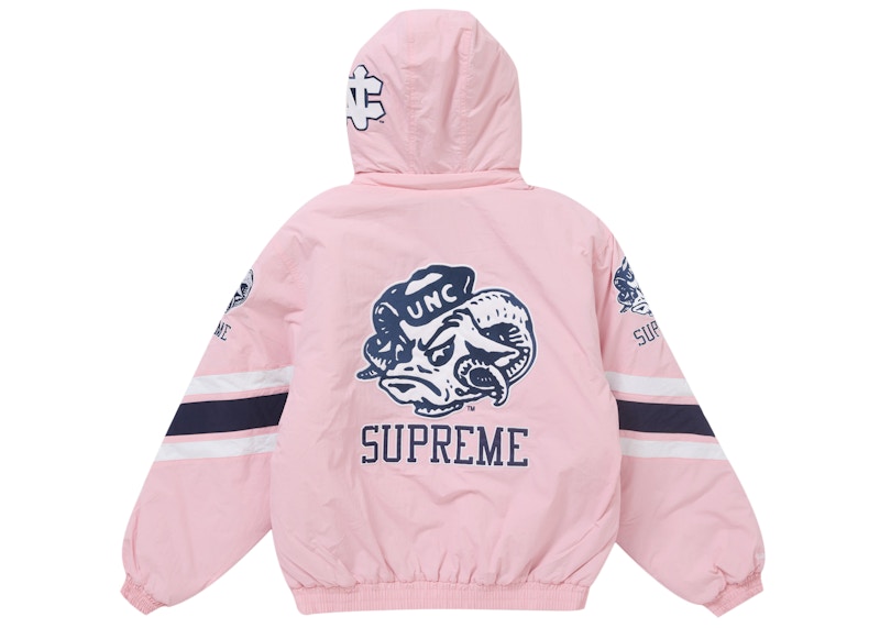 Supreme Mitchell & Ness NCAA Hooded Stadium Jacket Pink 圖 3