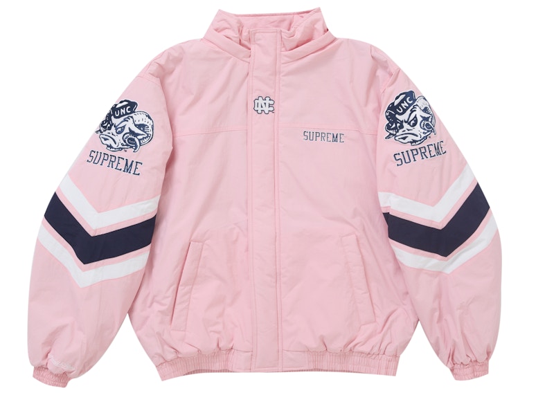 Supreme Mitchell & Ness NCAA Hooded Stadium Jacket Pink 圖 4