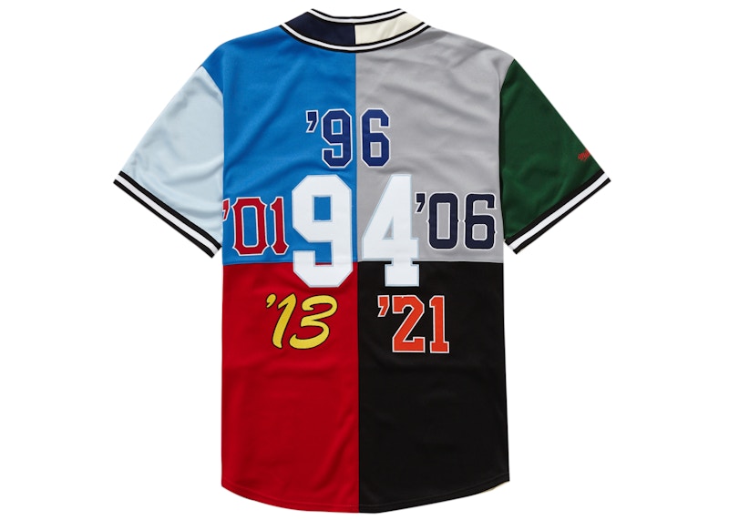 Order 슈프림 X 미첼앤네스 멀티컬러 패치워크 야구 저지 
