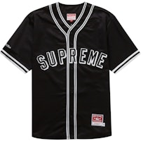 Supreme Mitchell & Ness Satin Baseball Jersey Black Supreme Mitchell & Ness Satin Baseball Jersey Black