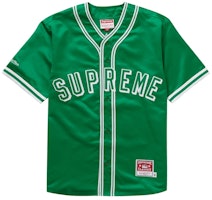 Supreme Mitchell & Ness Satin Baseball Jersey Green Supreme Mitchell & Ness Satin Baseball Jersey Green