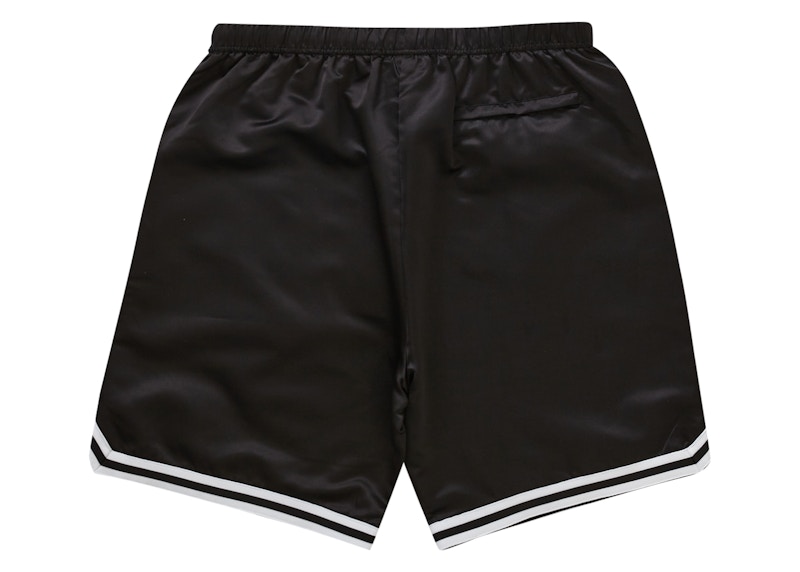 Order Celana Pendek Basket Satin Hitam Supreme Mitchell & Ness