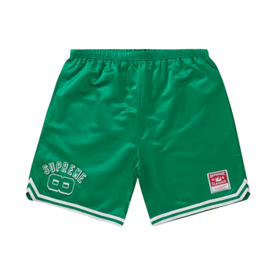 Supreme Mitchell & Ness Satin Basketball Short Green