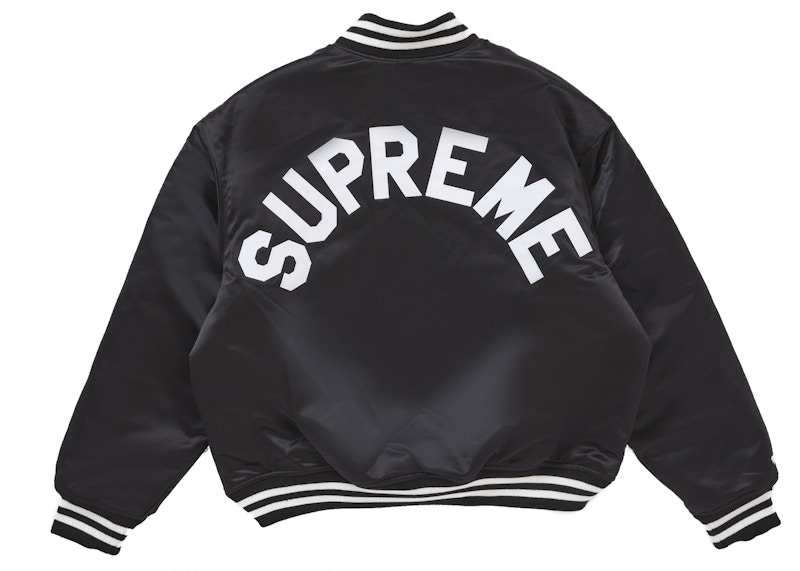 Supreme Mitchell & Ness Satin Varsity Jacket (FW24) Black