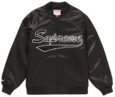 Supreme Mitchell & Ness 亮片標誌黑色棒球外套 Buy Supreme Mitchell & Ness 亮片標誌黑色棒球外套