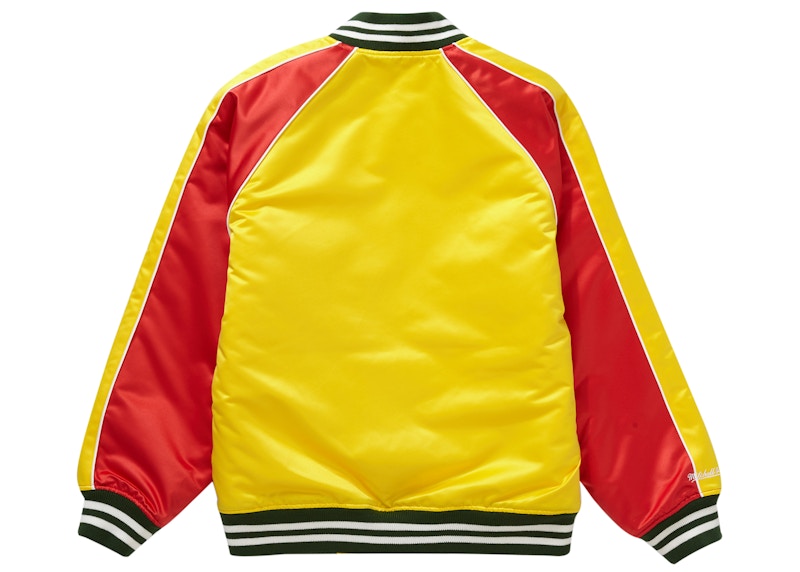 Supreme Mitchell & Ness Sequin Logo Varsity Jacket Gold 圖 3