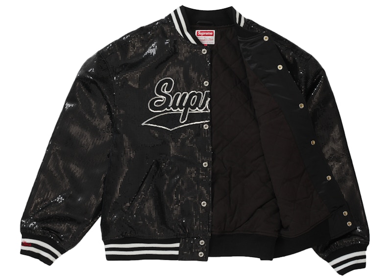 Lookbook 至尊 Mitchell & Ness 黑色亮片棒球外套