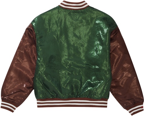 Supreme Mitchell & Ness Sequin Varsity Jacket Green