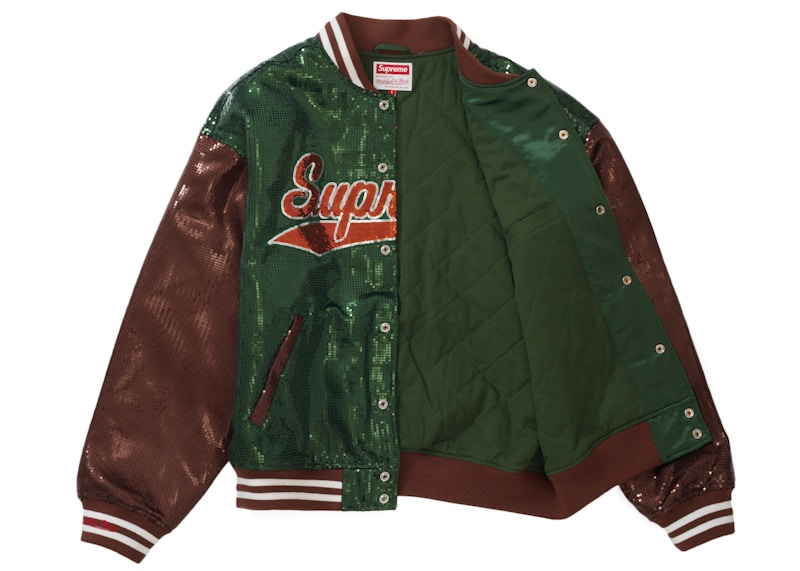 Lookbook 至高 Mitchell & Ness 亮片綠色校隊夾克