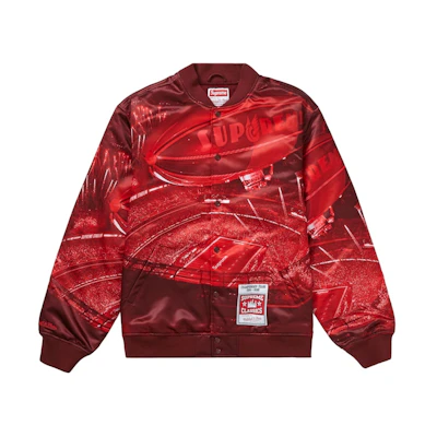 Supreme Mitchell & Ness Stadium Satin Varsity Jacket Red