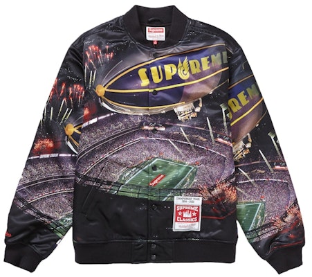 Supreme Mitchell & Ness Stadium Satin Varsity Jacket Hitam Buy Supreme Mitchell & Ness Stadium Satin Varsity Jacket Hitam