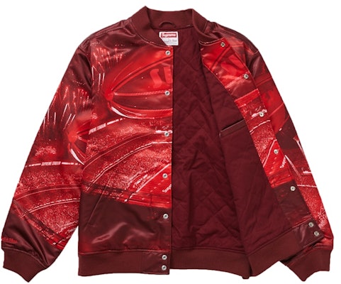 Supreme Mitchell & Ness 球場緞面校園夾克紅色款 Order Supreme Mitchell & Ness 球場緞面校園夾克紅色款