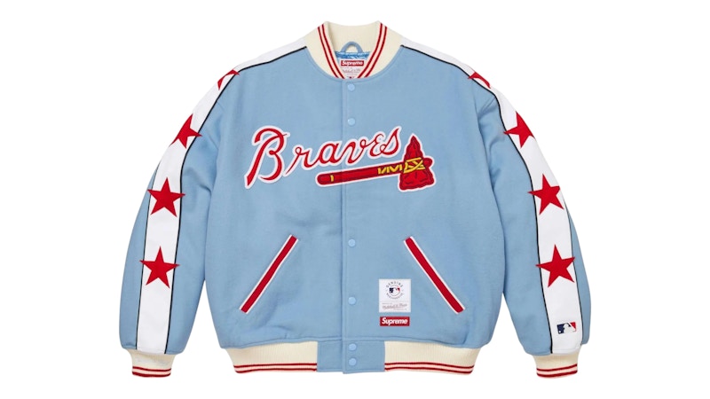 Buy Supreme Mitchell & Ness Teams Varsity Jacket Blue